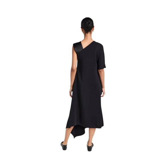 CO Collections Black Napkin Dress NWT – XS Asymmetrical Midi $1,095 Retail NWT - Picture 12 of 13